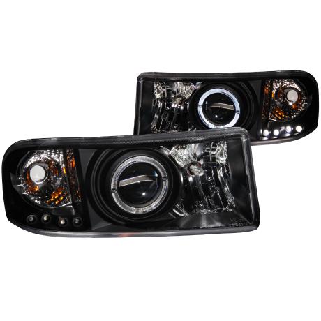 Anzo Projector Black Headlights 94-01 DODGE RAM No SPORT PACKAGE - Click Image to Close